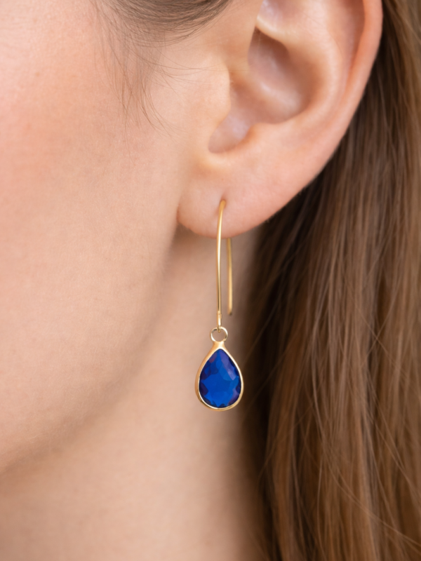 Boucles d'oreilles Lili bleu roi