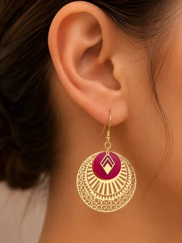 Boucles d'oreilles framboise