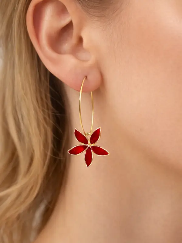 Créoles Alice rouge