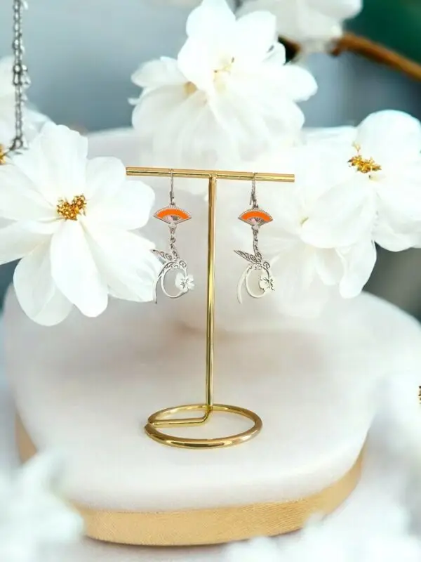 Boucles d'oreilles colibri argentées-Meliefantaisies