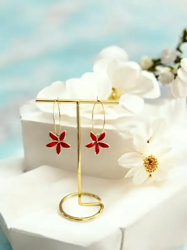 Créoles Alice rouge-Meliefantaisies